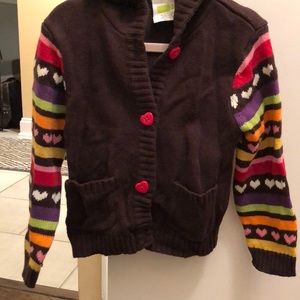 Toddler girls hooded sweater cardigan